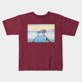 Reddish Egret Bird Kids T-Shirt